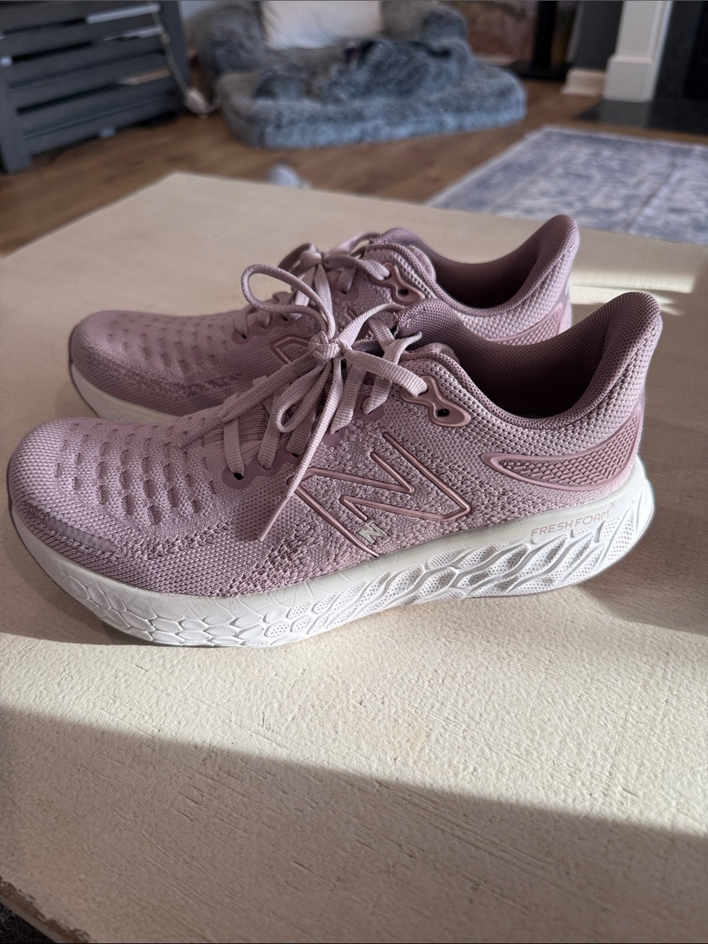 New Balance Women's Pink Knit Fresh Foam Running Sneakers